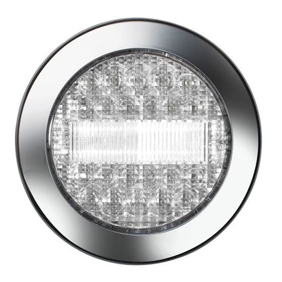 Baklygte LED chrom 24V.