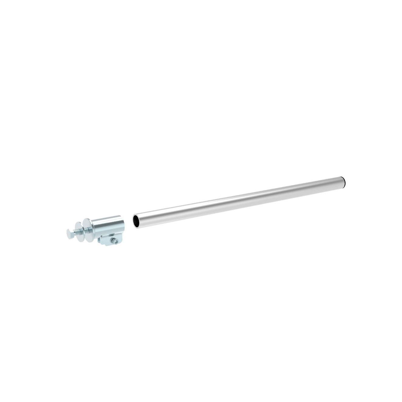 Skærmholder alurør m beslag - L580x42 mm
